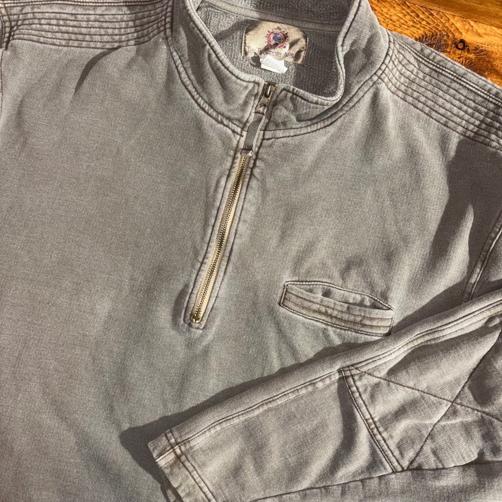 Vintage The Territory Ahead‎ Quarter Zip Pullover Mens XXL Gray Sweatshirt y2k